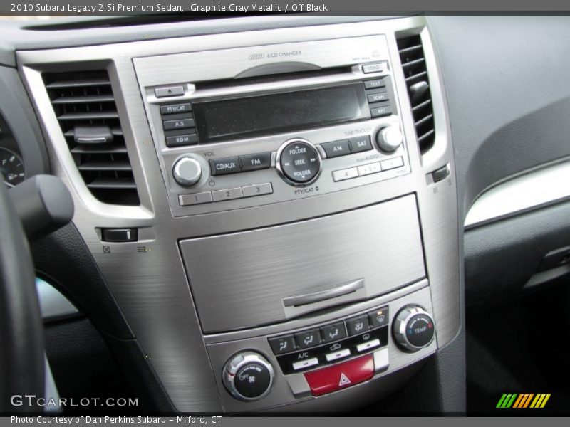 Controls of 2010 Legacy 2.5i Premium Sedan