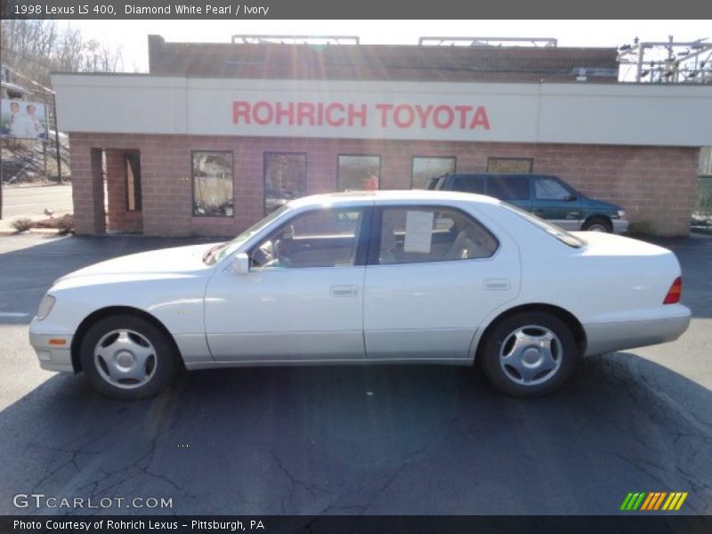 Diamond White Pearl / Ivory 1998 Lexus LS 400