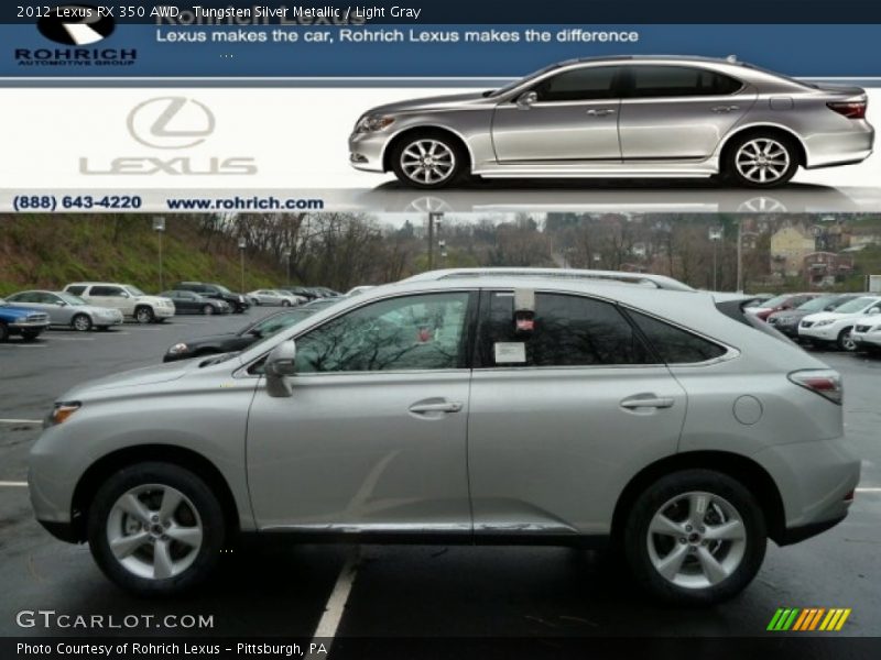 Tungsten Silver Metallic / Light Gray 2012 Lexus RX 350 AWD