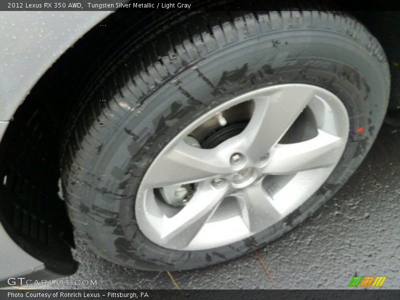 Tungsten Silver Metallic / Light Gray 2012 Lexus RX 350 AWD