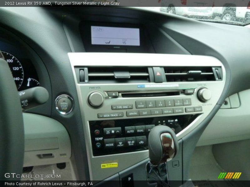 Tungsten Silver Metallic / Light Gray 2012 Lexus RX 350 AWD