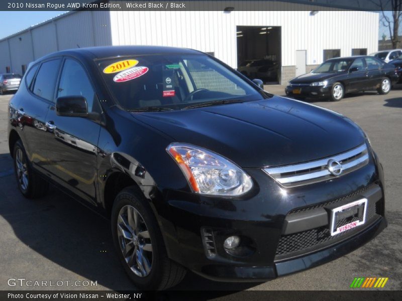 Wicked Black / Black 2010 Nissan Rogue AWD Krom Edition