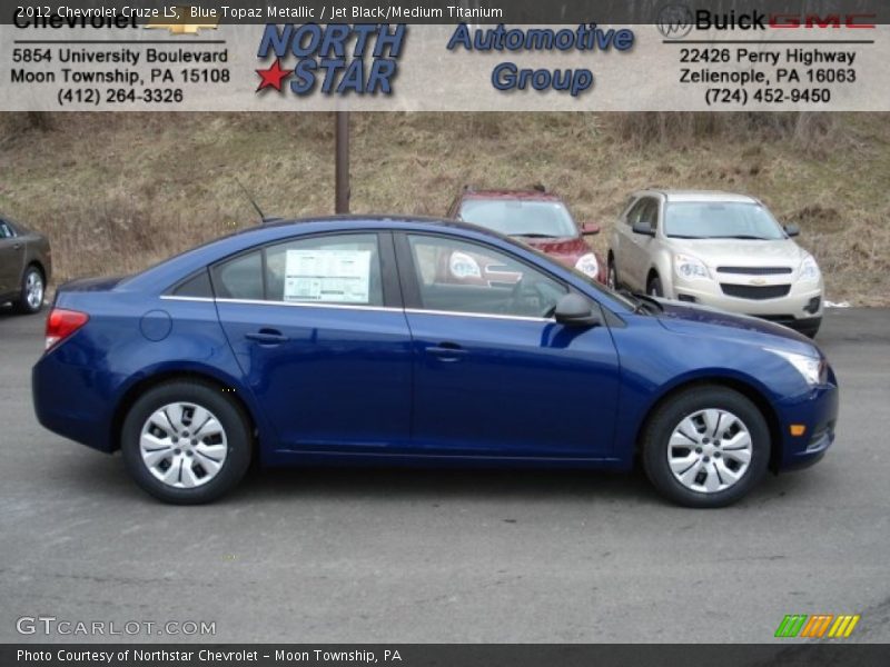 Blue Topaz Metallic / Jet Black/Medium Titanium 2012 Chevrolet Cruze LS