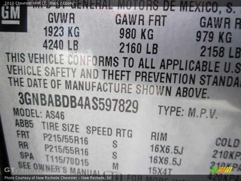 Black / Ebony 2010 Chevrolet HHR LT