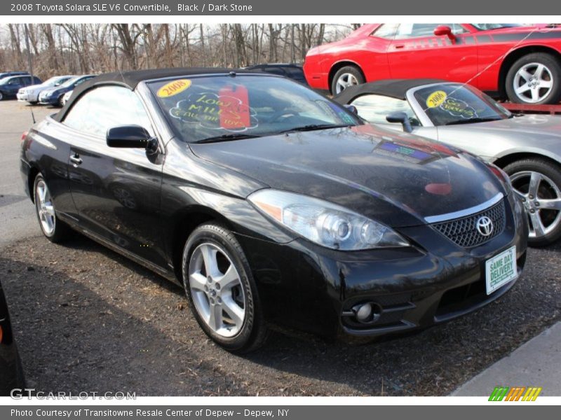 Black / Dark Stone 2008 Toyota Solara SLE V6 Convertible