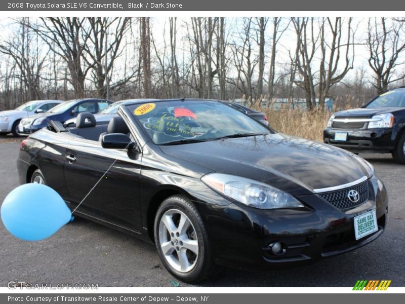 Black / Dark Stone 2008 Toyota Solara SLE V6 Convertible