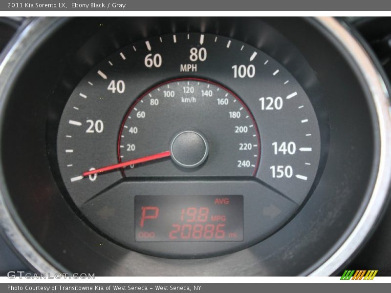 Ebony Black / Gray 2011 Kia Sorento LX