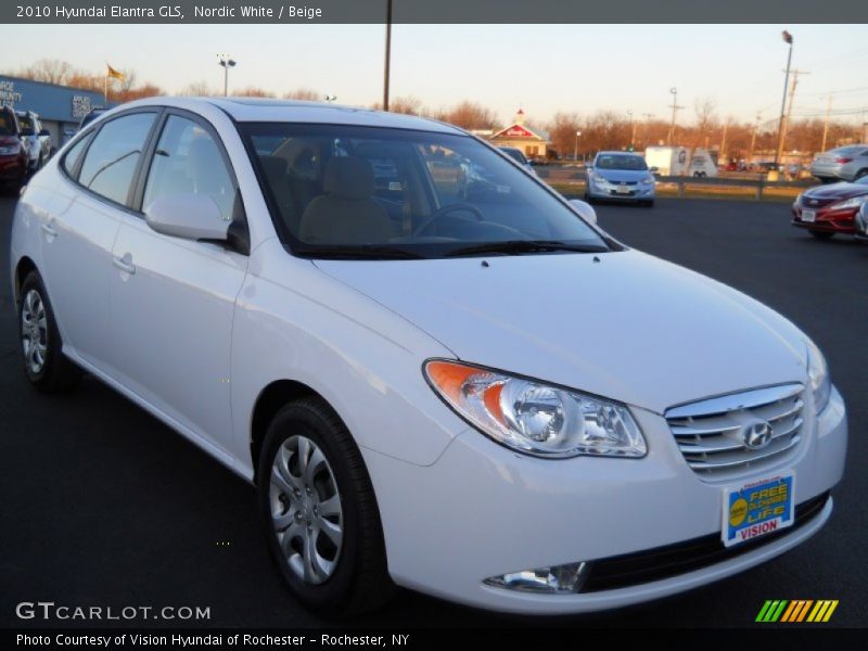 Nordic White / Beige 2010 Hyundai Elantra GLS