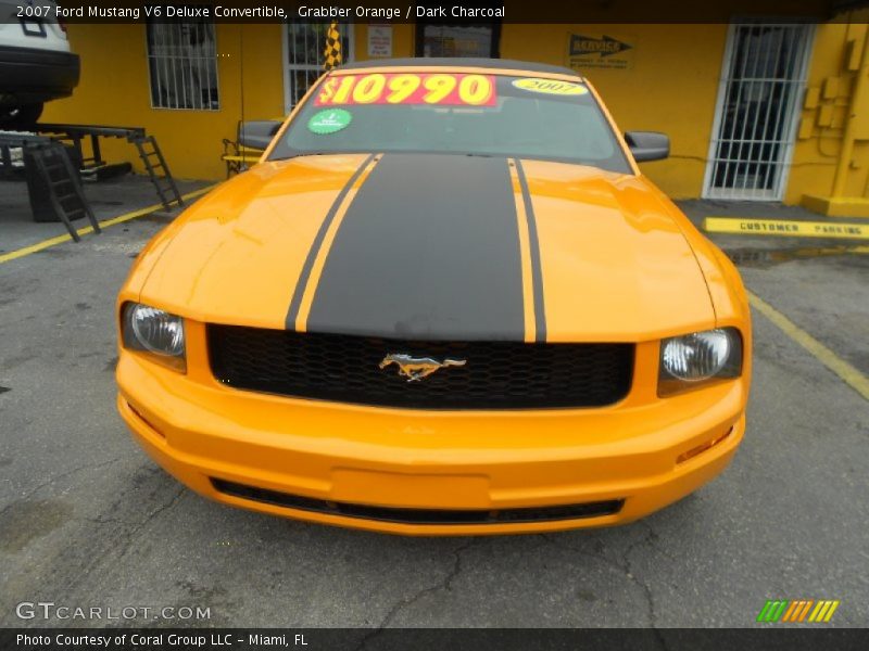 Grabber Orange / Dark Charcoal 2007 Ford Mustang V6 Deluxe Convertible