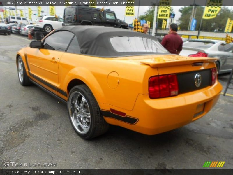 Grabber Orange / Dark Charcoal 2007 Ford Mustang V6 Deluxe Convertible