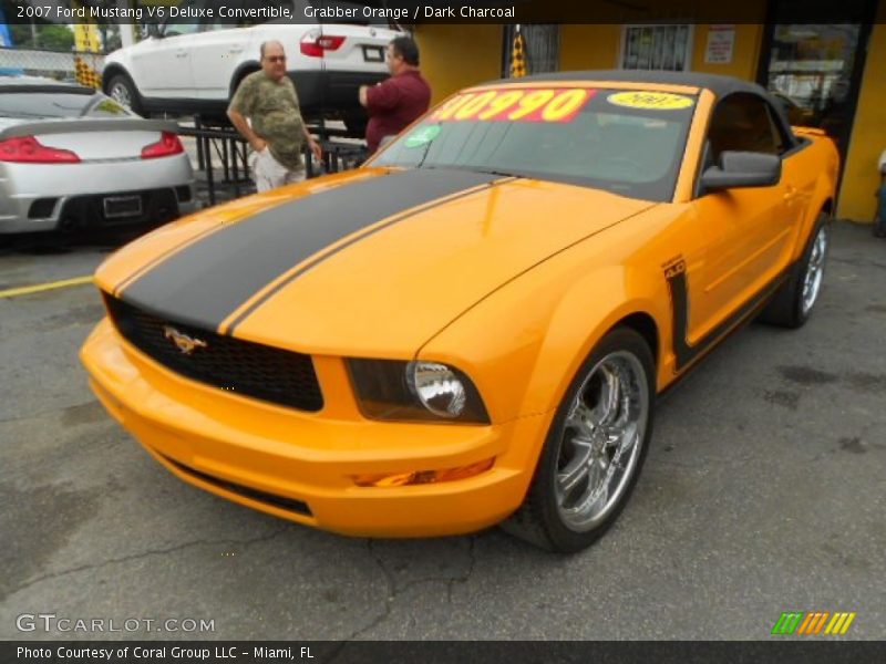 Grabber Orange / Dark Charcoal 2007 Ford Mustang V6 Deluxe Convertible