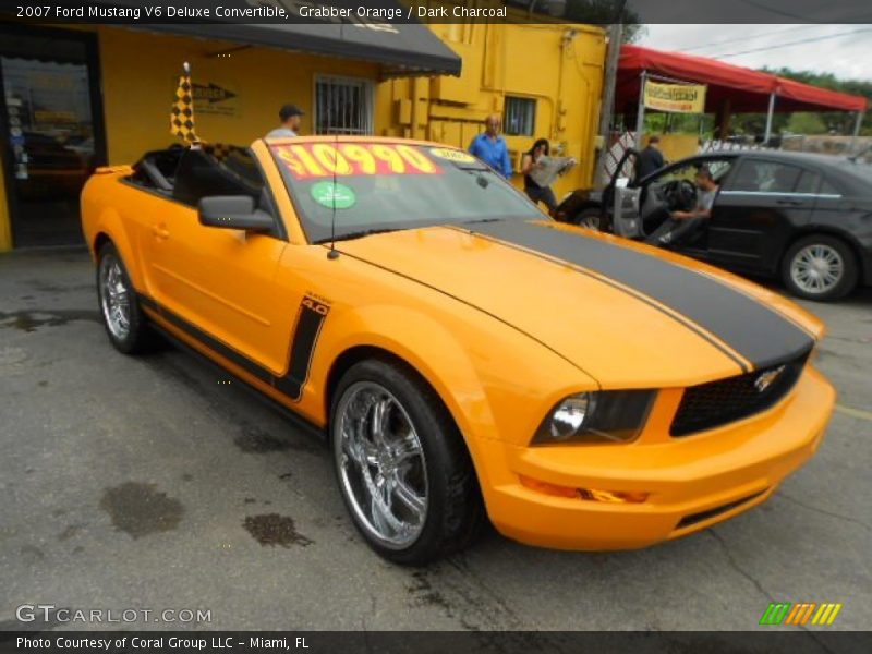 Grabber Orange / Dark Charcoal 2007 Ford Mustang V6 Deluxe Convertible