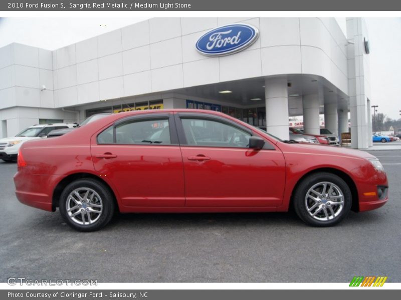Sangria Red Metallic / Medium Light Stone 2010 Ford Fusion S