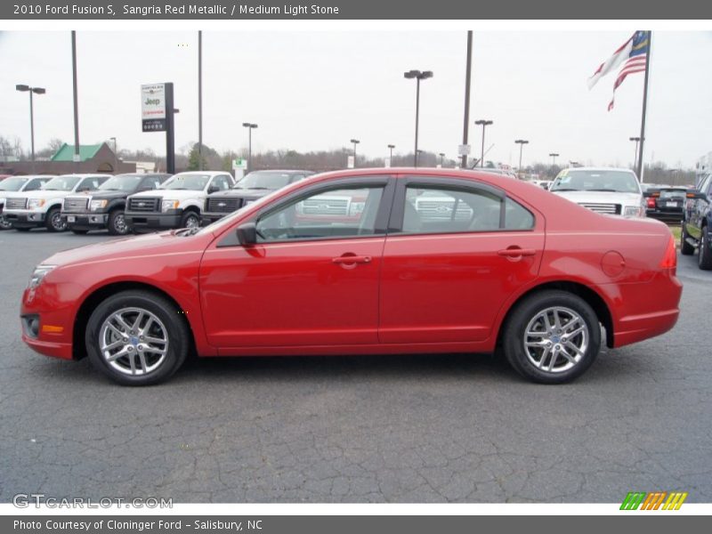Sangria Red Metallic / Medium Light Stone 2010 Ford Fusion S