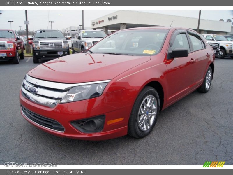 Sangria Red Metallic / Medium Light Stone 2010 Ford Fusion S