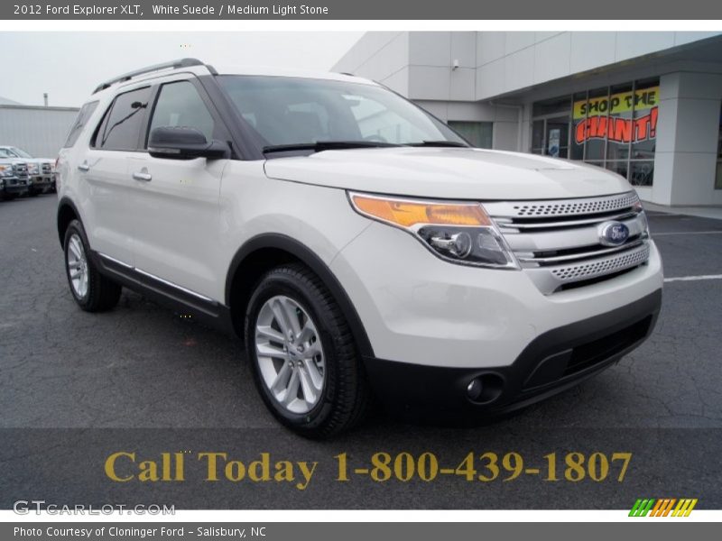 White Suede / Medium Light Stone 2012 Ford Explorer XLT