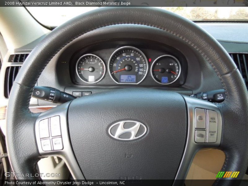 Black Diamond Metallic / Beige 2008 Hyundai Veracruz Limited AWD