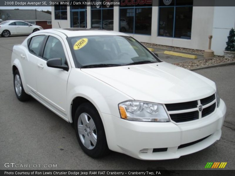 Stone White / Dark Khaki/Light Graystone 2008 Dodge Avenger SE