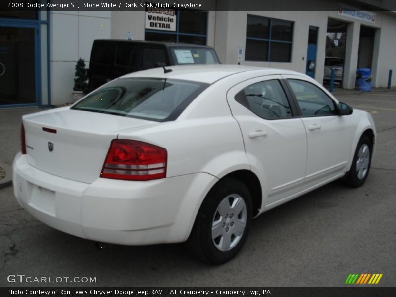 Stone White / Dark Khaki/Light Graystone 2008 Dodge Avenger SE