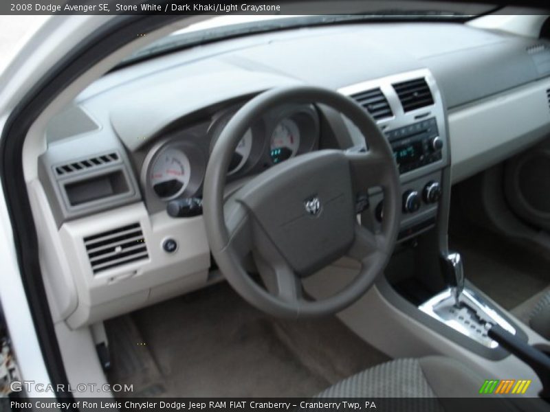 Stone White / Dark Khaki/Light Graystone 2008 Dodge Avenger SE