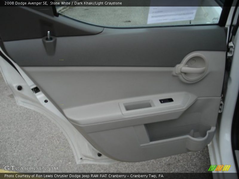 Stone White / Dark Khaki/Light Graystone 2008 Dodge Avenger SE