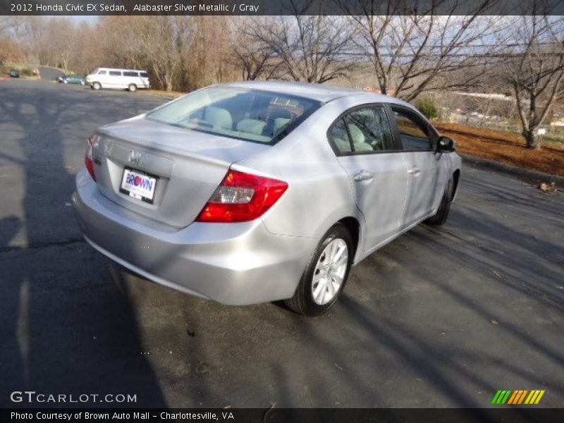 Alabaster Silver Metallic / Gray 2012 Honda Civic EX Sedan