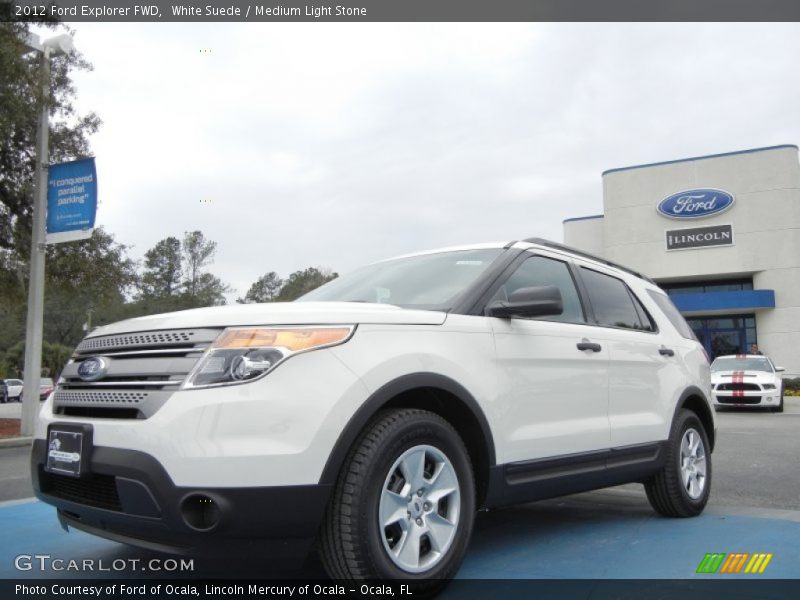 White Suede / Medium Light Stone 2012 Ford Explorer FWD