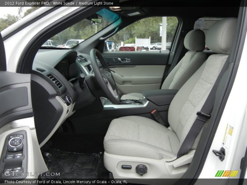 White Suede / Medium Light Stone 2012 Ford Explorer FWD