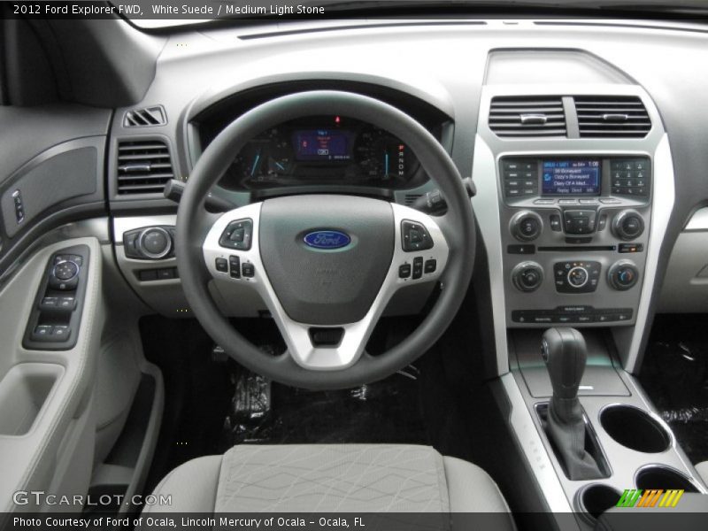 White Suede / Medium Light Stone 2012 Ford Explorer FWD