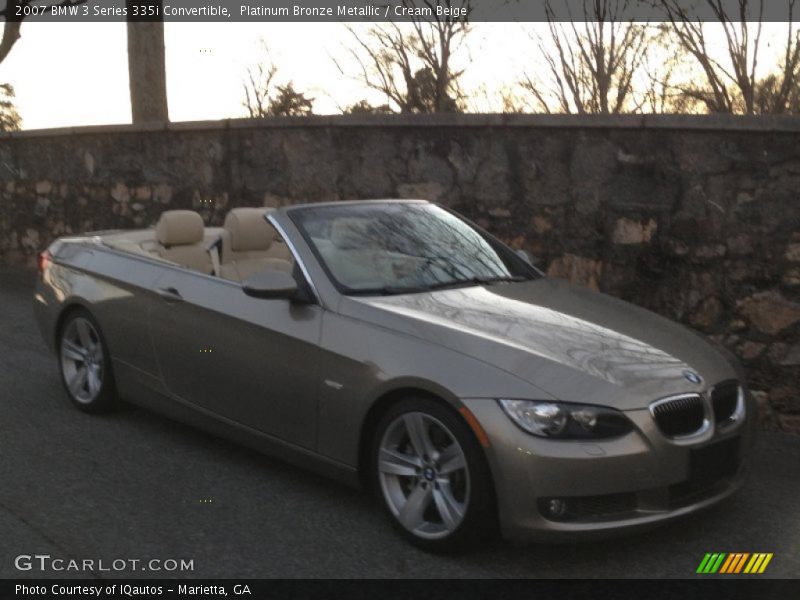 Platinum Bronze Metallic / Cream Beige 2007 BMW 3 Series 335i Convertible