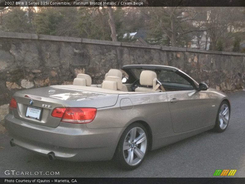 Platinum Bronze Metallic / Cream Beige 2007 BMW 3 Series 335i Convertible