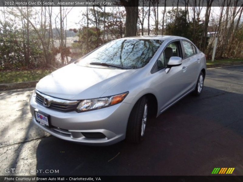 Alabaster Silver Metallic / Gray 2012 Honda Civic EX Sedan