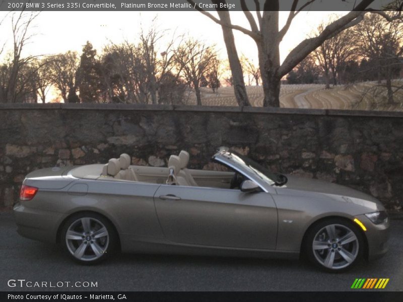 Platinum Bronze Metallic / Cream Beige 2007 BMW 3 Series 335i Convertible