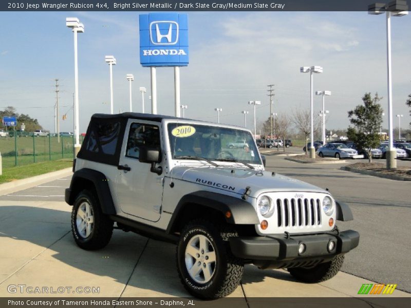 Bright Silver Metallic / Dark Slate Gray/Medium Slate Gray 2010 Jeep Wrangler Rubicon 4x4