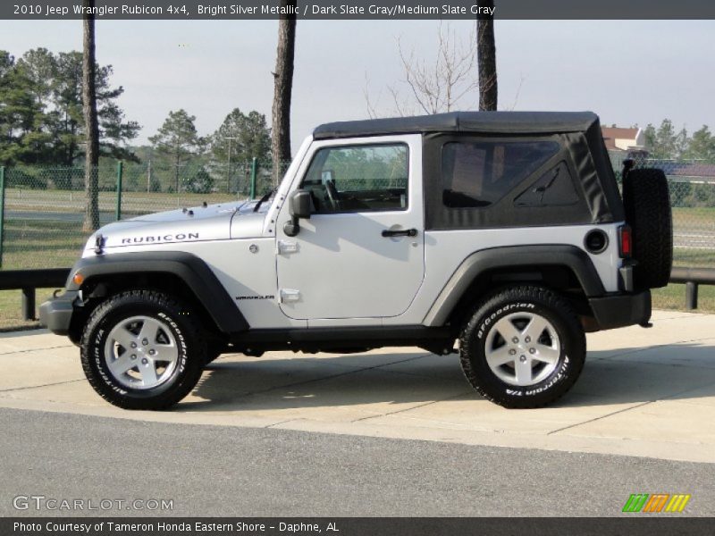 Bright Silver Metallic / Dark Slate Gray/Medium Slate Gray 2010 Jeep Wrangler Rubicon 4x4