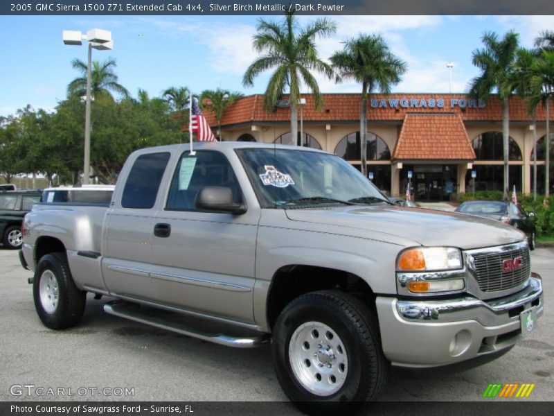 Silver Birch Metallic / Dark Pewter 2005 GMC Sierra 1500 Z71 Extended Cab 4x4