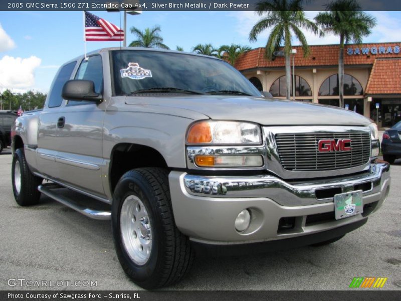 Silver Birch Metallic / Dark Pewter 2005 GMC Sierra 1500 Z71 Extended Cab 4x4