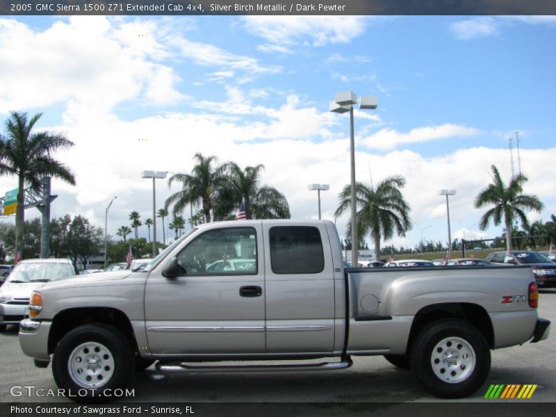 Silver Birch Metallic / Dark Pewter 2005 GMC Sierra 1500 Z71 Extended Cab 4x4