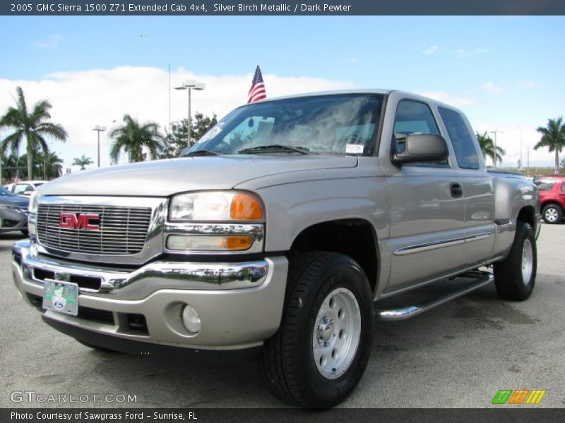 Silver Birch Metallic / Dark Pewter 2005 GMC Sierra 1500 Z71 Extended Cab 4x4