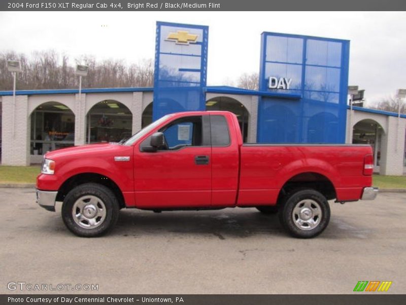 Bright Red / Black/Medium Flint 2004 Ford F150 XLT Regular Cab 4x4