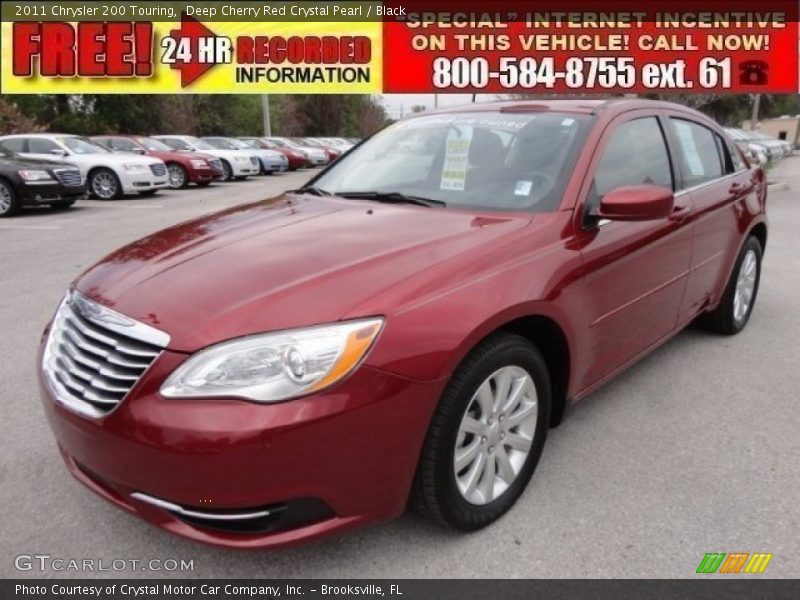 Deep Cherry Red Crystal Pearl / Black 2011 Chrysler 200 Touring