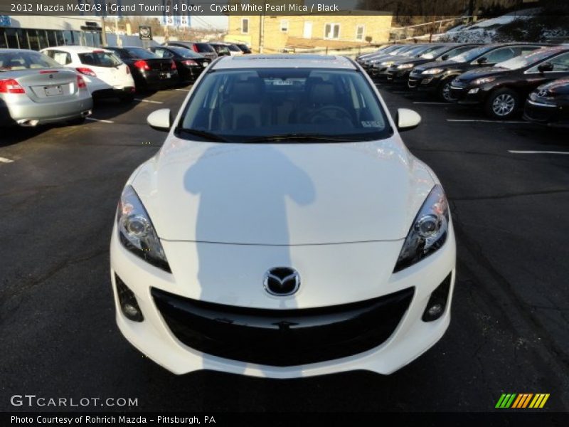 Crystal White Pearl Mica / Black 2012 Mazda MAZDA3 i Grand Touring 4 Door