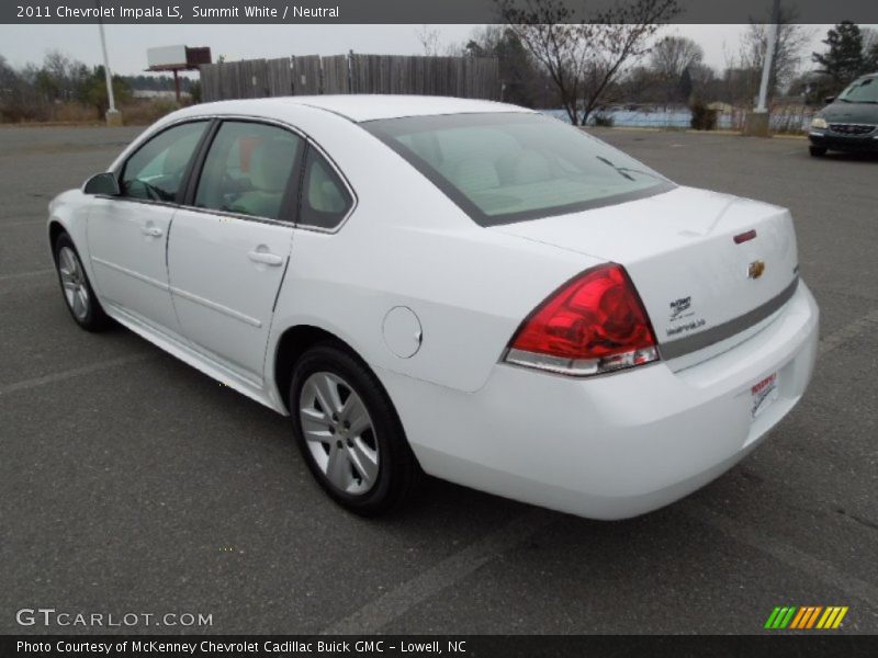 Summit White / Neutral 2011 Chevrolet Impala LS