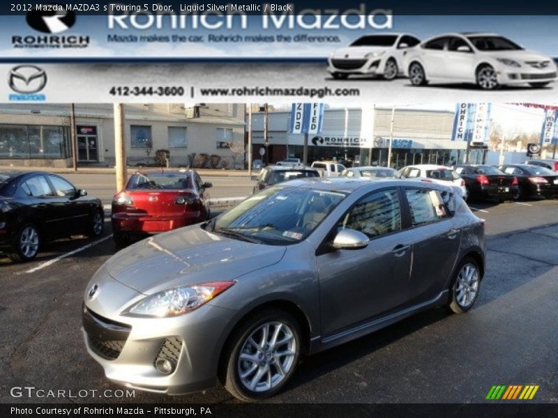 Liquid Silver Metallic / Black 2012 Mazda MAZDA3 s Touring 5 Door