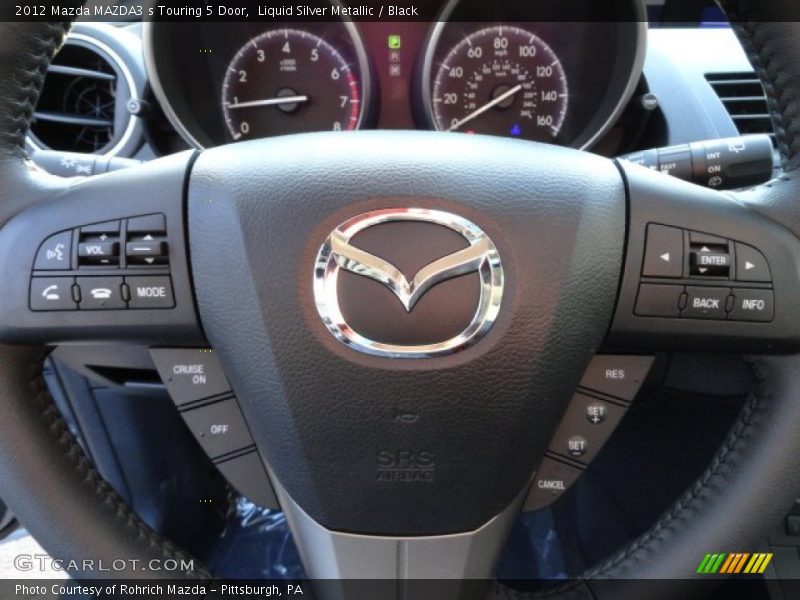 Liquid Silver Metallic / Black 2012 Mazda MAZDA3 s Touring 5 Door