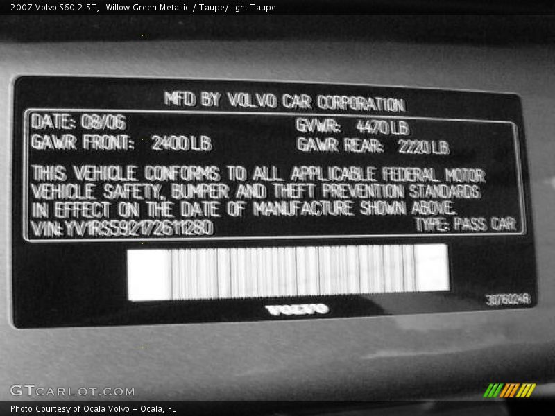 Willow Green Metallic / Taupe/Light Taupe 2007 Volvo S60 2.5T