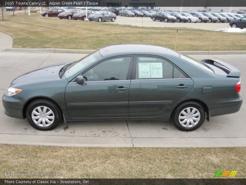 Aspen Green Pearl / Taupe 2005 Toyota Camry LE