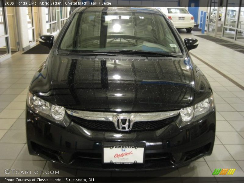 Crystal Black Pearl / Beige 2009 Honda Civic Hybrid Sedan