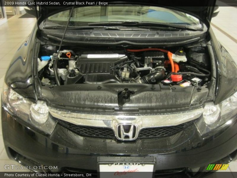 Crystal Black Pearl / Beige 2009 Honda Civic Hybrid Sedan