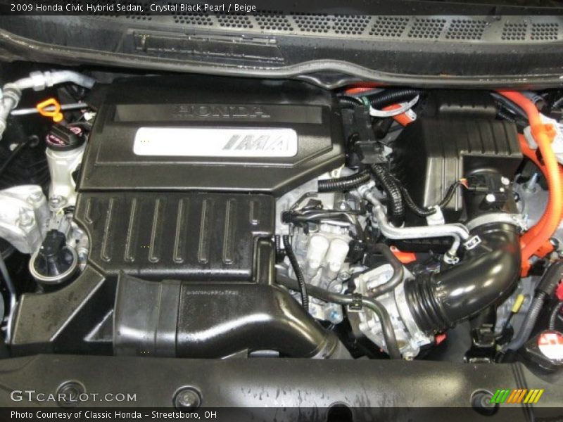Crystal Black Pearl / Beige 2009 Honda Civic Hybrid Sedan